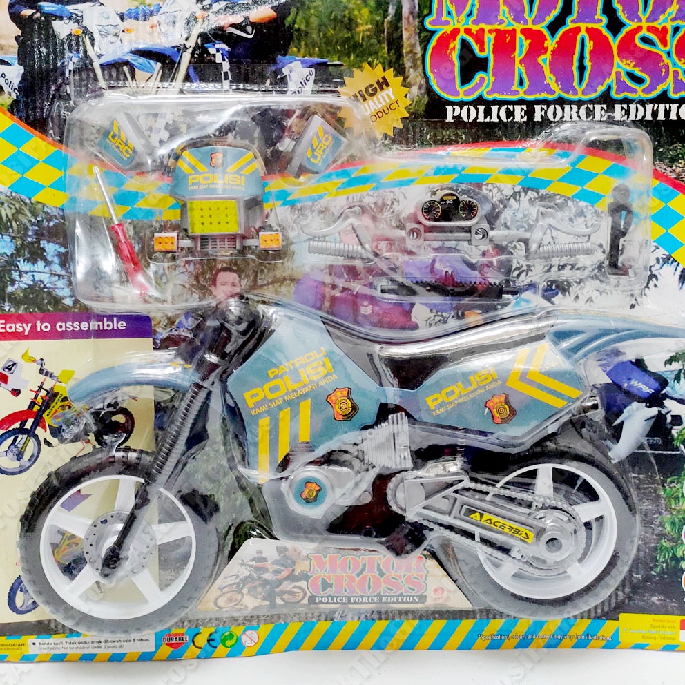 MOTORCROSS POLICE FORCE EDITION JUMBO Besar MAINAN SEPEDA MOTOR TRAIL POLISI