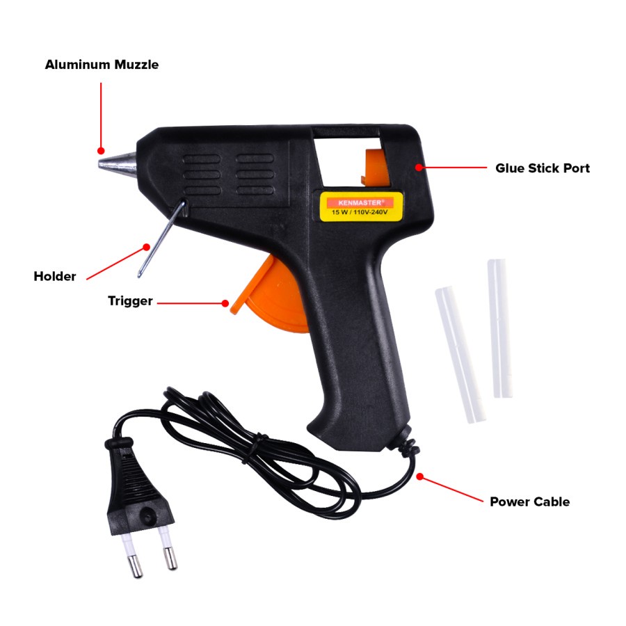 KENMASTER Glue Gun 40 WATT Switch ON OF Lem Tembak 40W