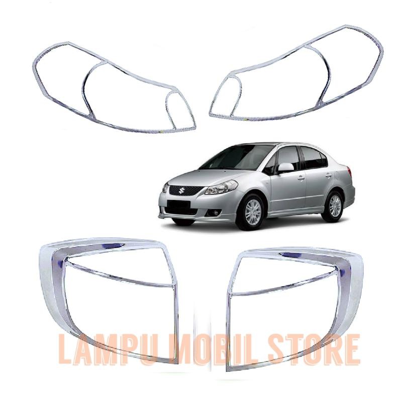 Garnish Lampu Chrome Cover Headlamp & Stop Lamp Suzuki Neo Baleno