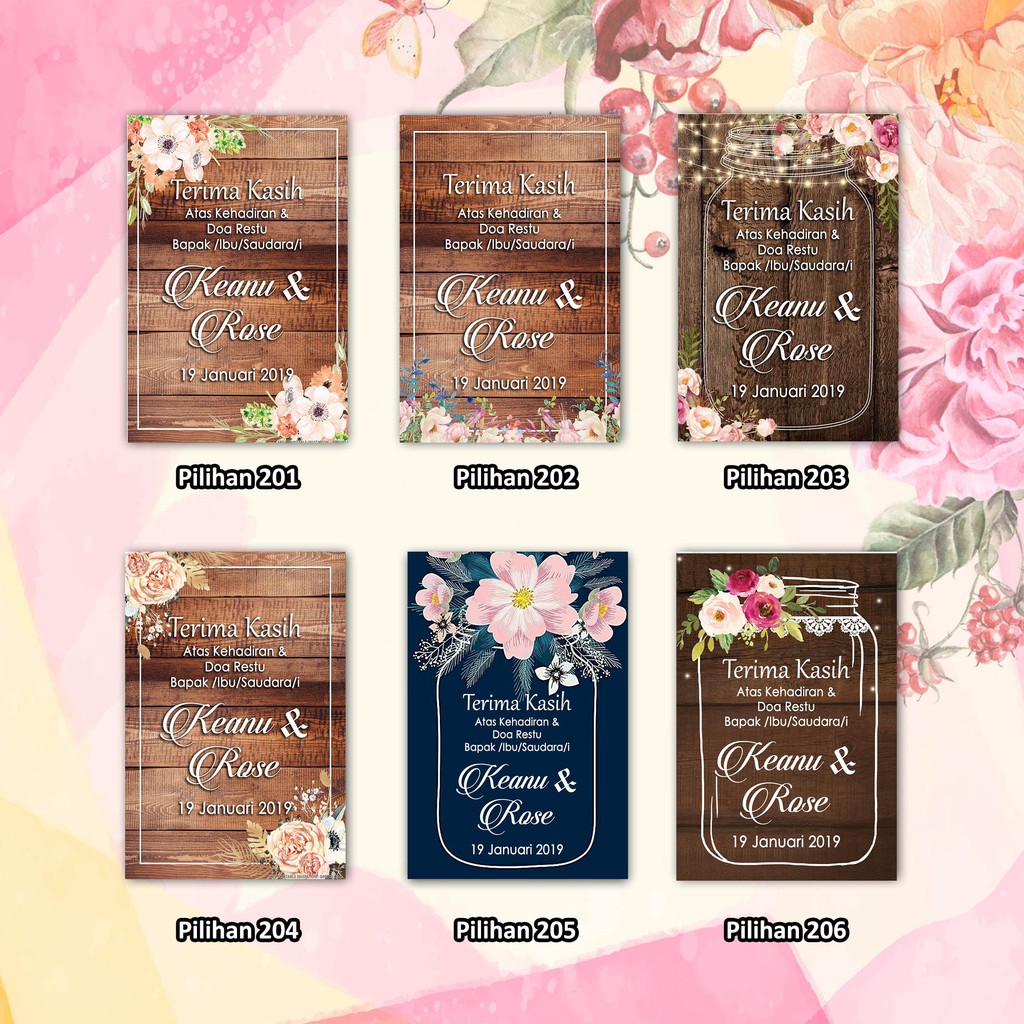 Kartu Souvenir / Kartu Ucapan / Kartu Terimakasih / Kartu Ucapan Terimakasih / Wedding Card