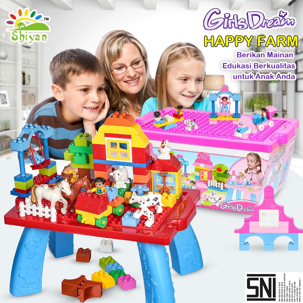 [Shiyan] mainan edukasi anak / mainan blok 100 pcs dengan kontainer puzzle blocks set with storage box