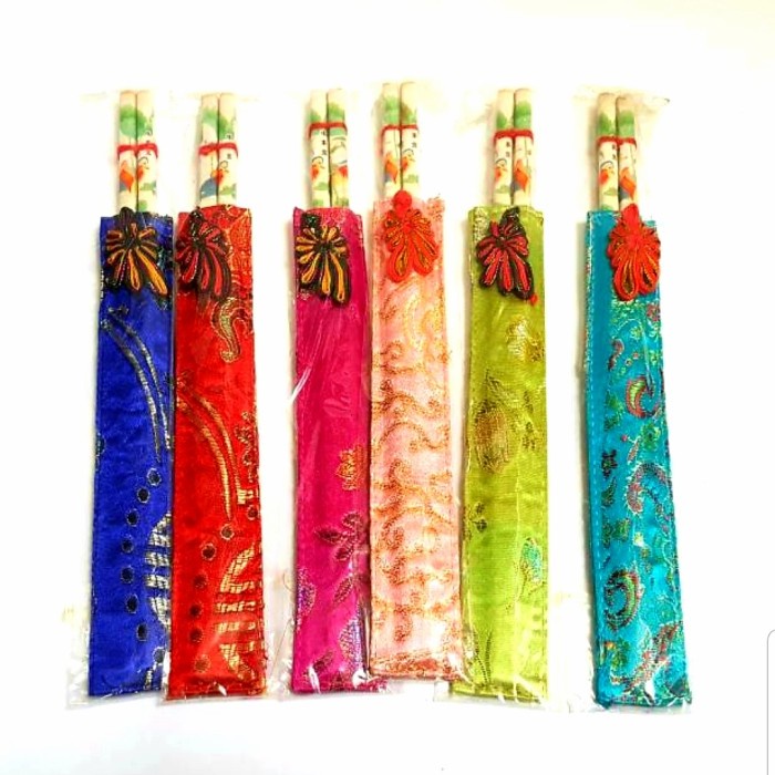 Sumpit Set Fu Hoki Imlek Kado Souvenir Murah Sarung Chopstik Oriental Harga Grosir Termurah