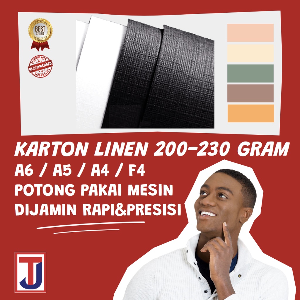 

Kertas Karton Linen 200 - 230Gram Ukuran A6/A5/A4/Folio F4/A3 Warna Hitam & Putih (Karton Lenen Serat Emboss Original)