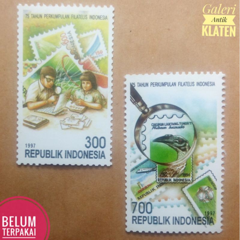 

2pcs. Set Pecahan Lengkap Perangko seri 75 Tahun Perkumpulan Filatelis Indonesia 1997 paket Prangko