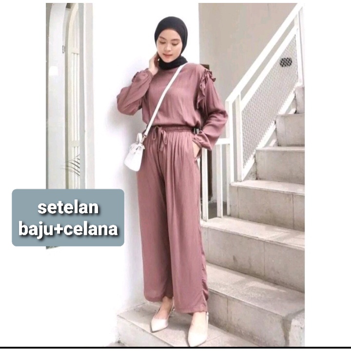 ONE SET WANITA TERBARU (BAJU+CELANA) SETELAN WANITA MODERN TRENN MASA KINI /TERBARU