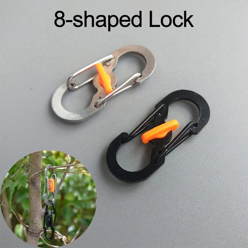 Gantungan Kunci Carabiner Bentuk S Bahan Stainless Steel Anti Maling Untuk Camping