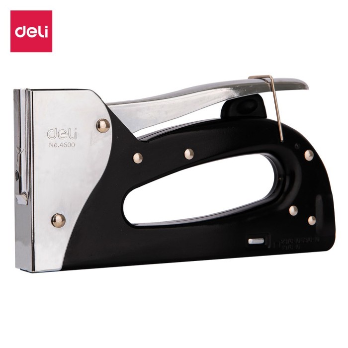 Gun Tacker Deli Stapler Tembak Metal - E4600