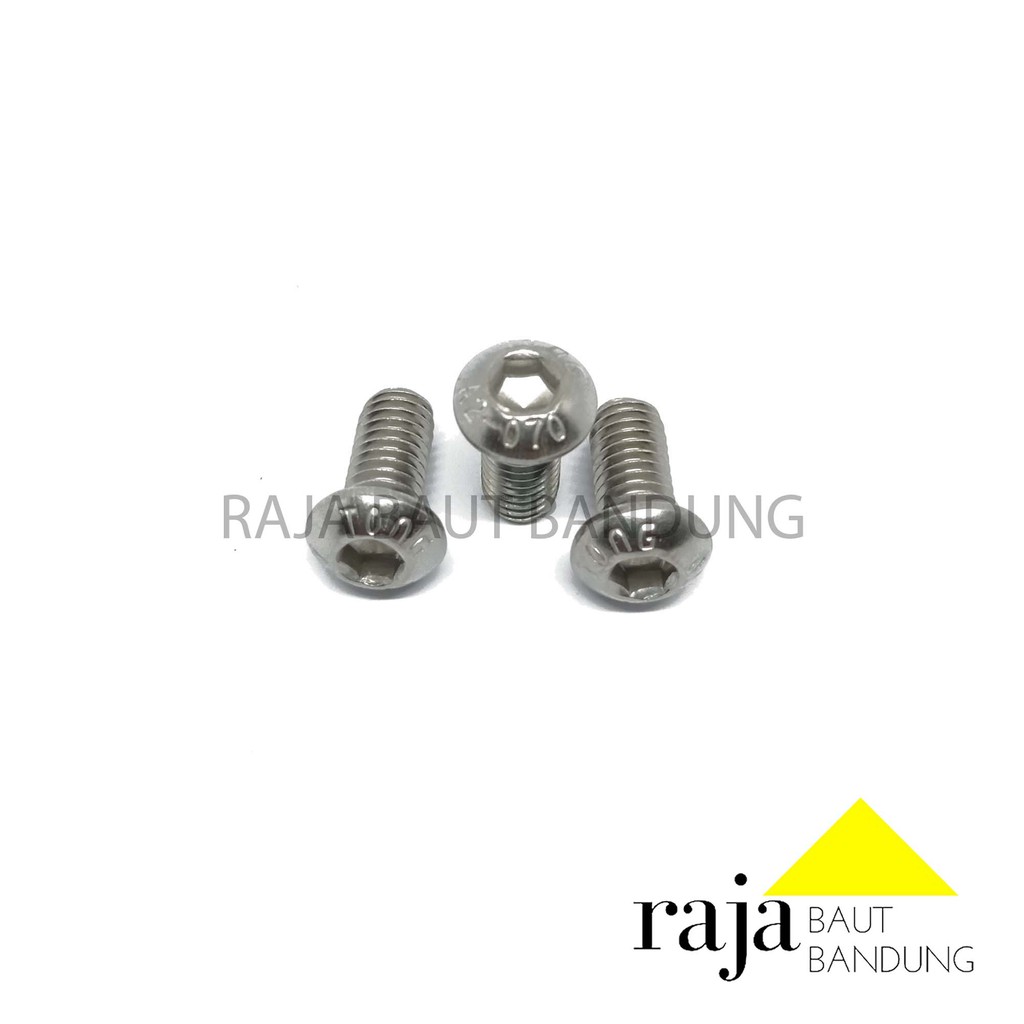 BAUT L M6X12 BUTTON HEAD STAINLESS STEEL 10 PCS BO BUTTON HEAD SS 6X12