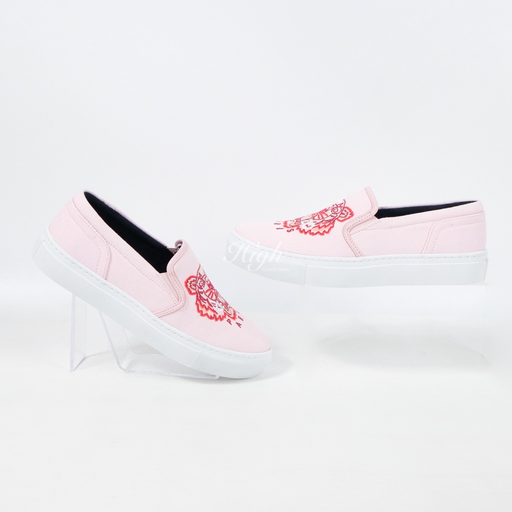 Knz Women FW22 Tiger K-Skate Slip-on Sneakers Faded Pink 100%Original