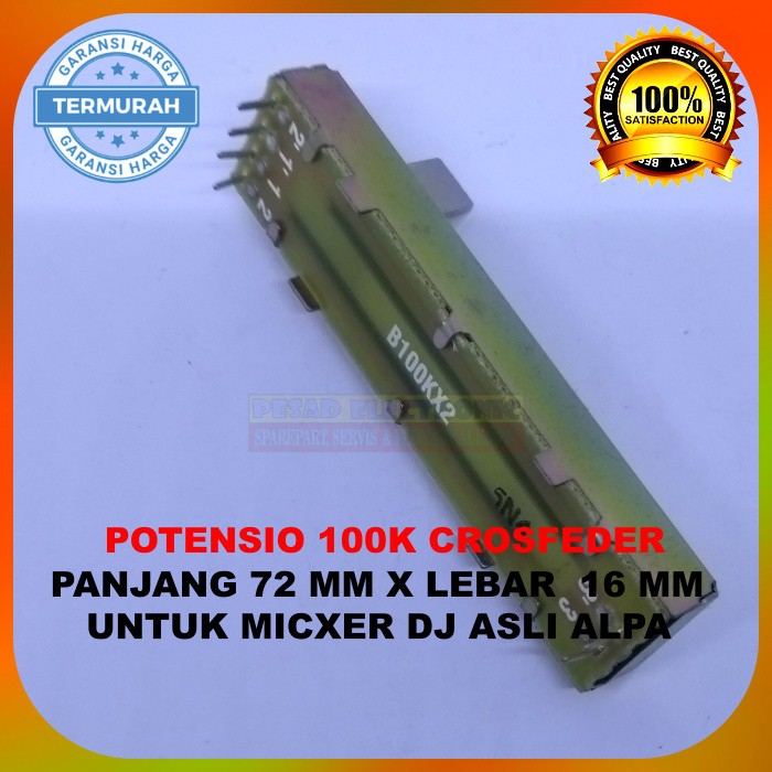 Potensio geser 100k feder 100k crosfeder 100k Alpa original