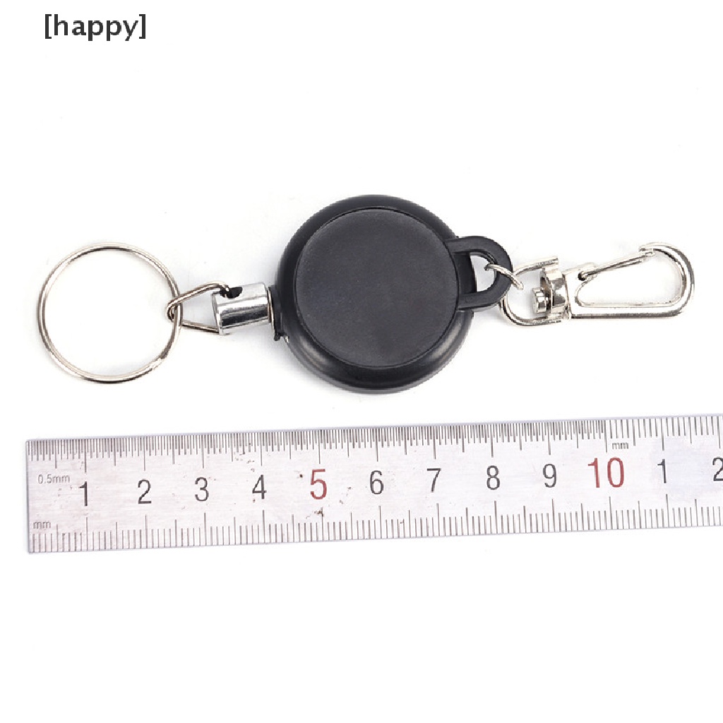 HA Retractable Key Chain Reel Steel Cord Recoil Belt Ring Badge Pass ID Card Holder ID