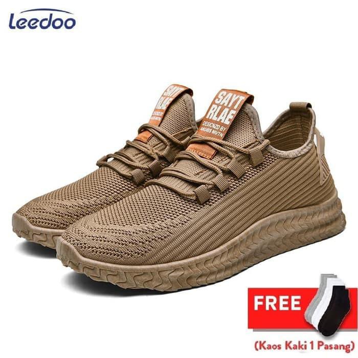 Leedoo Sepatu Pria Sepatu Olahraga Sepatu Sneakers Fashion Pria MR109 - Abu-abu, 42