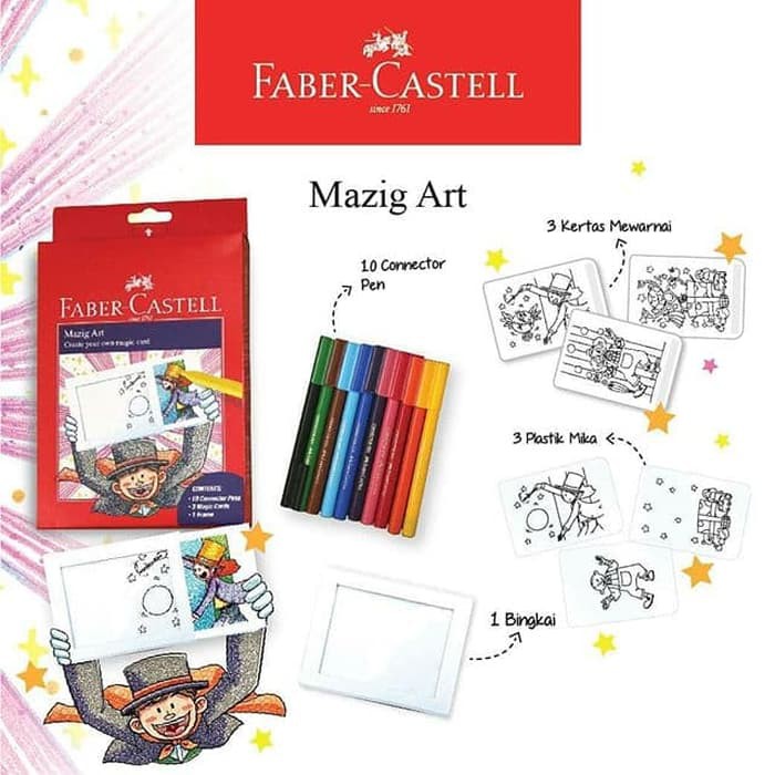 Mazig Art Faber Castel Alat Sulap 10 Connector Pen Mainan Kreatif Edu