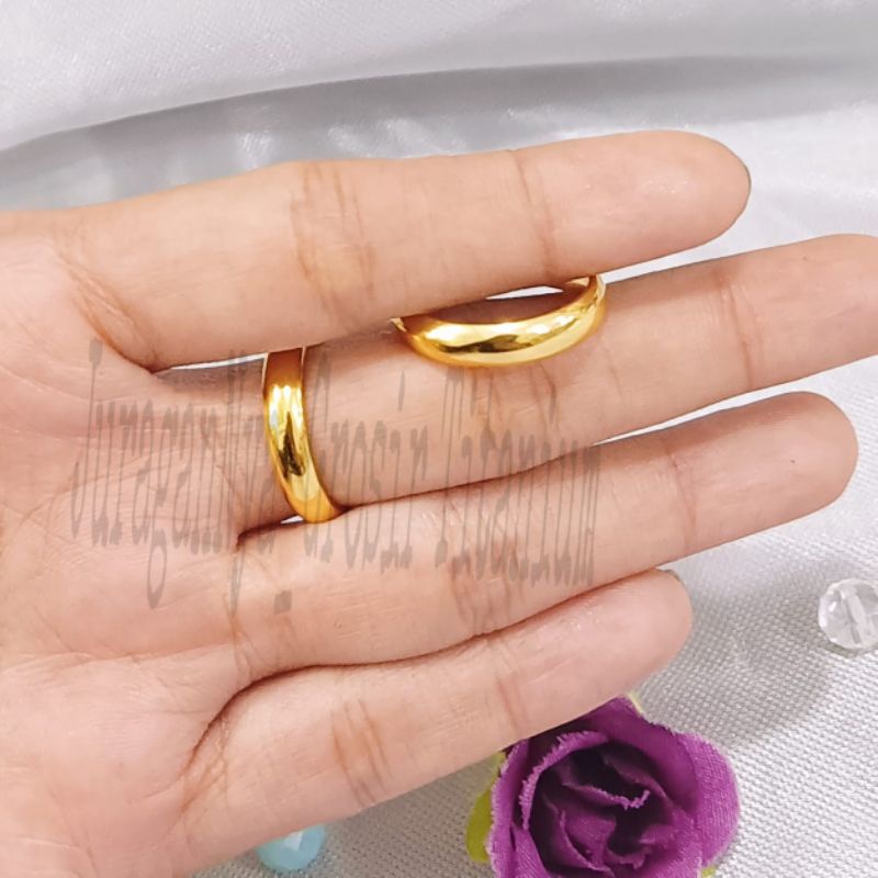 SET DEWASA TITANIUM KRONCONG LAPIS BAMBU PERHIASAN EMAS  KOREA ANTI KARAT DAN ANTI LUNTUR