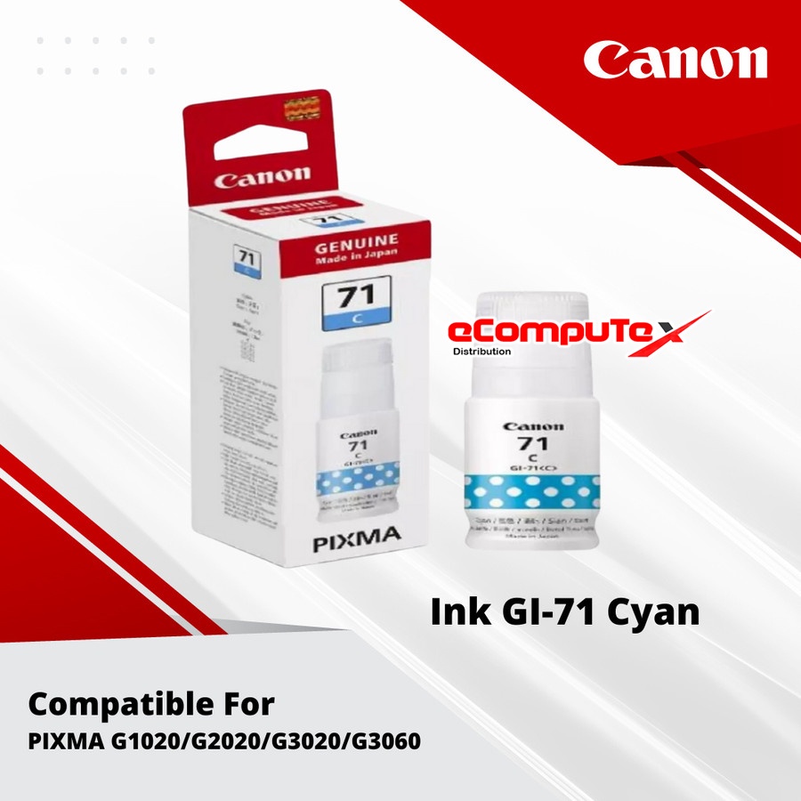 TINTA CANON GI-71 CYAN MAGENTA YELLOW / TINTA CANON GI71 BIRU MERAH KUNING ORIGINAL RESMI