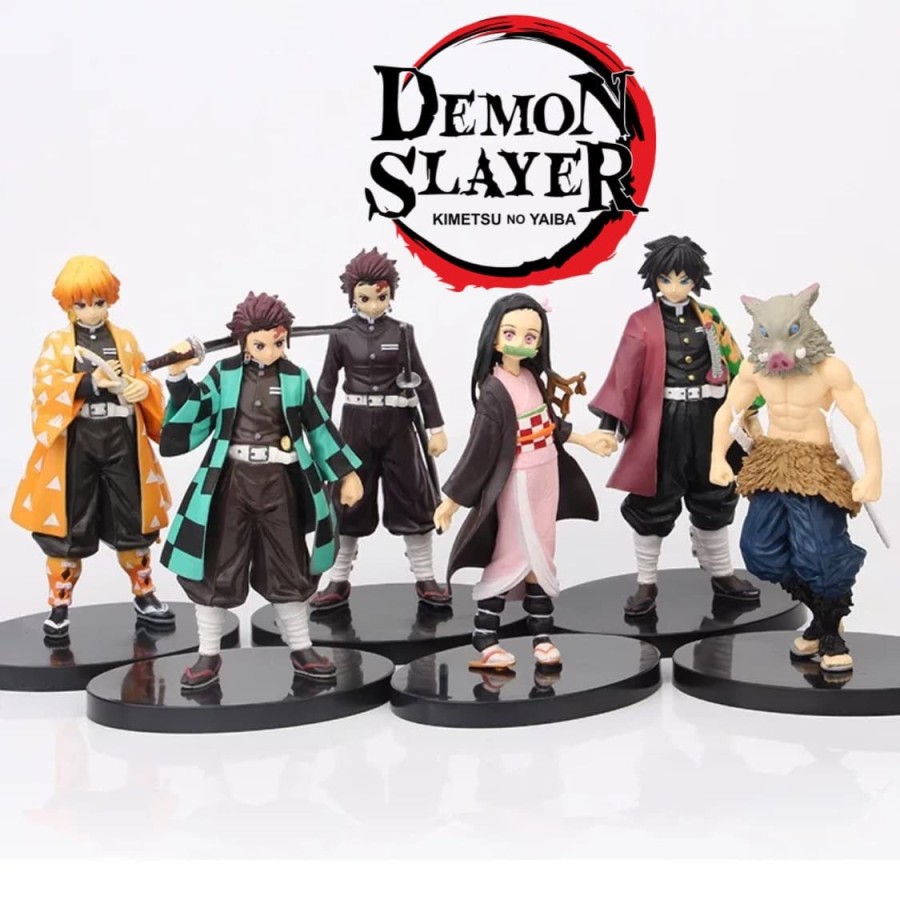 Action Figure Tanjiro Nezuko Zenitsu Inosuke Kimetsu No Yaiba Demon Slayer