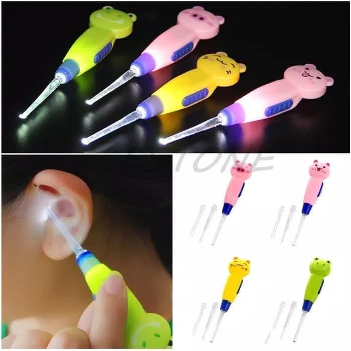 ♥BabyYank♥ KOREK KUPING LED Earpick Cute Animal Cartoon Korek Kuping Karakter Pembersi Berkualitas