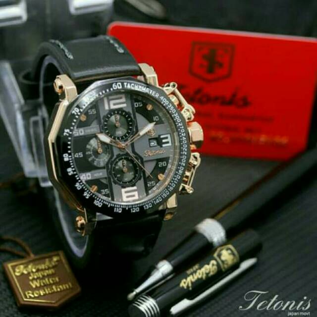 Jam Tangan Pria fashion pria Tetonis 6012 Body Rose OriginaL