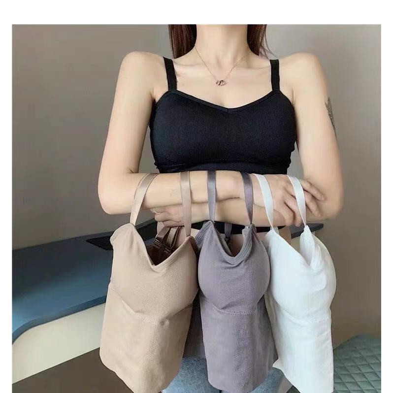 Sayishop Tank Top Bra / Tanktop Polos Elastis High Quality Crop Top Inner Kaos Tangtop-5