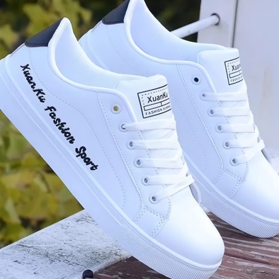 sepatu casual kets sport pria senji Kare kazoku 2022 terbaru-PUTIH HITAM