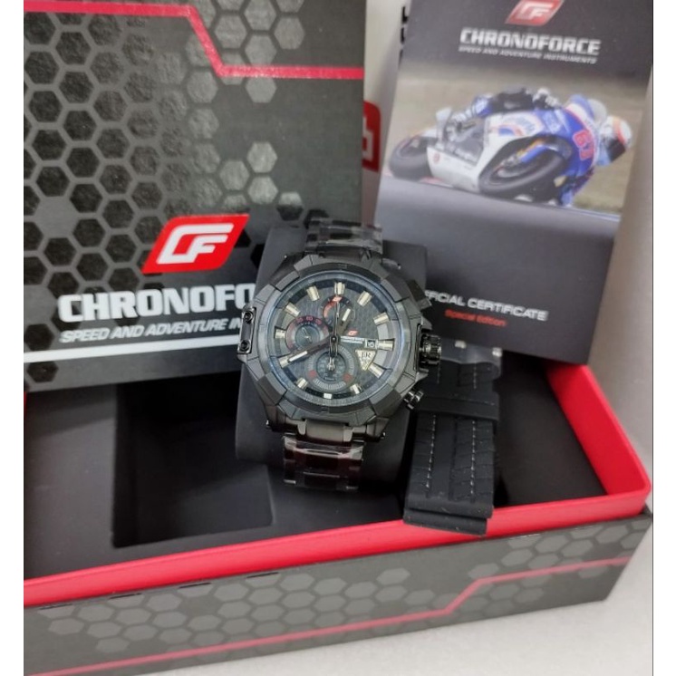 Jam tangan Pria Chronoforce 5209 tali karet chrono aktif original