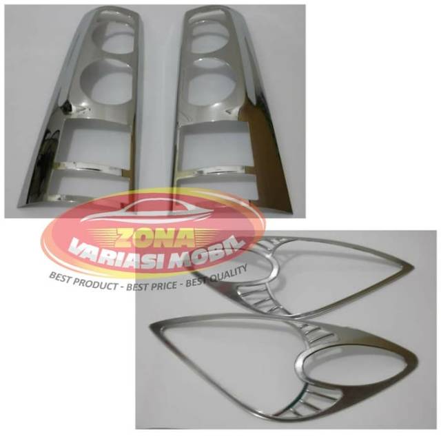 Garnish Cover List lampu depan belakang Avanza Xenia Lama 2004 2006 Chrome