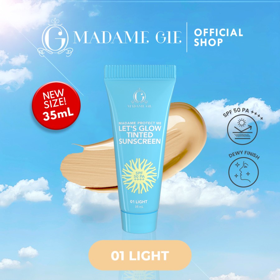 Bisa COD - Madame Gie Protect Me Let's Glow Tinted Sunscreen SPF 50 PA ++++