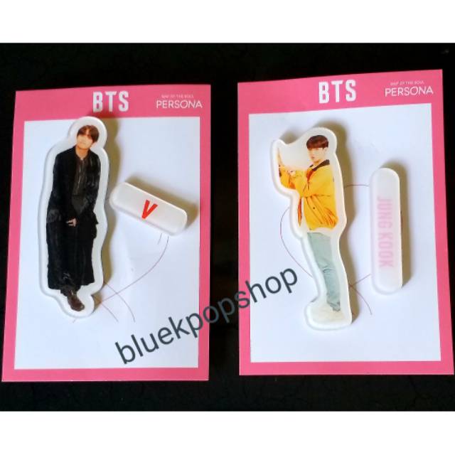 Aksesoris Tas 2 Pin Acrylic Kpop BTS - Persona JK / V Import