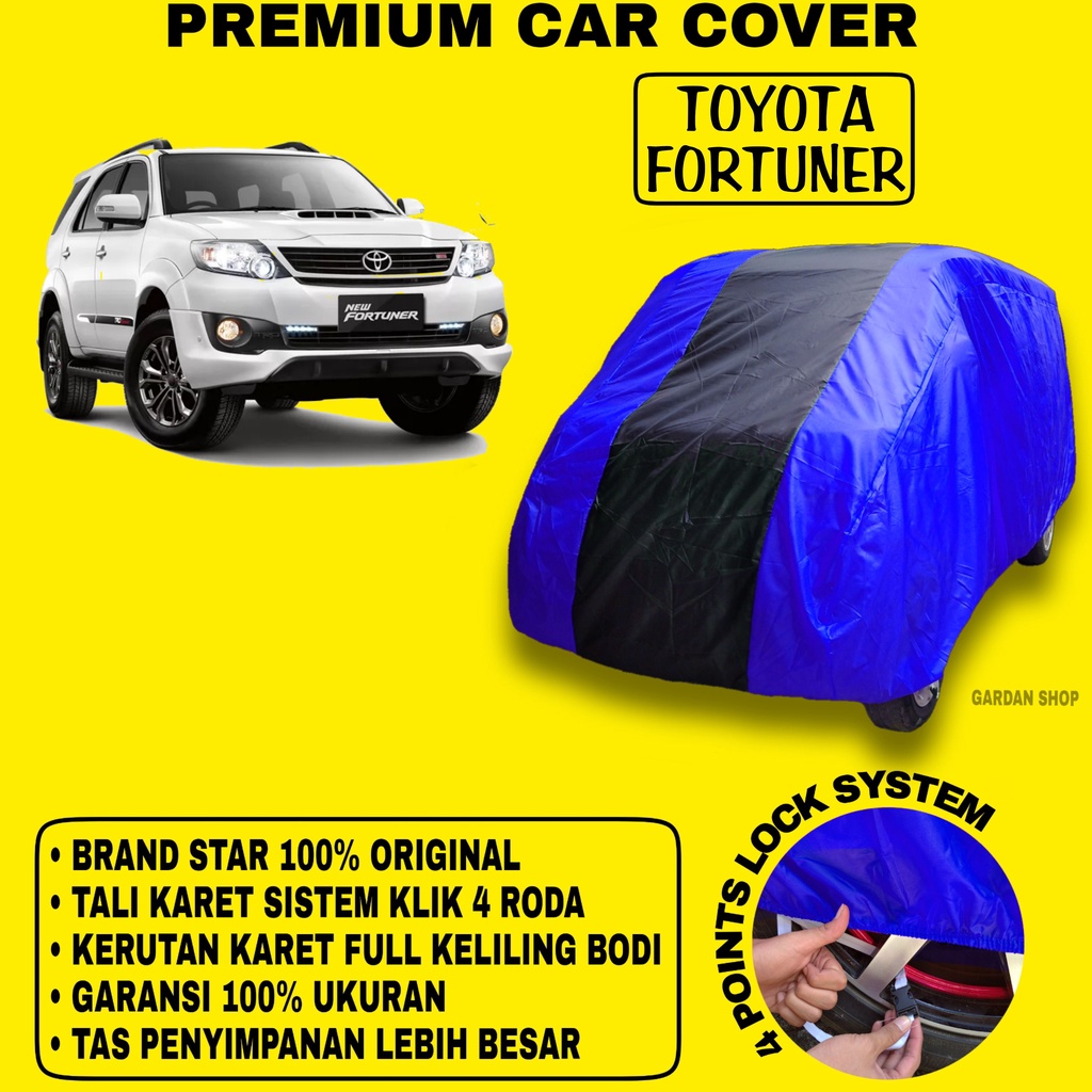 Body Cover TOYOTA FORTUNER BIRU HITAM Penutup Bodi Mobil Toyota Fortuner Waterproof PREMIUM