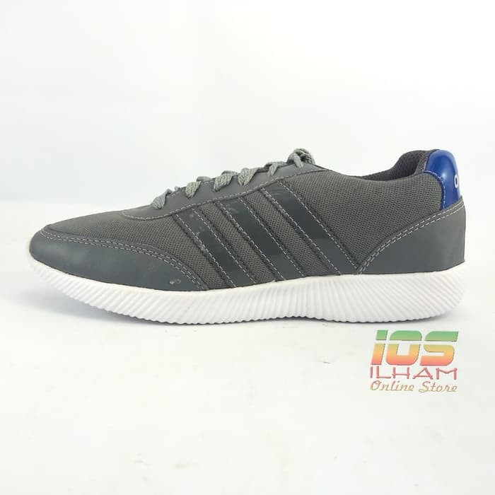 Sepatu Sneaker Adidas Garis Pilon Olahraga Size 36-40 Abu abu Biru