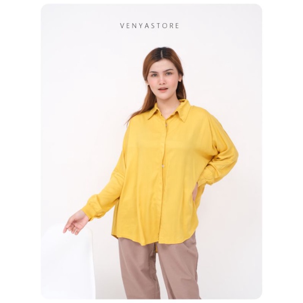 Venyastore Kemeja Oversize Polos Rayon Twill Premium