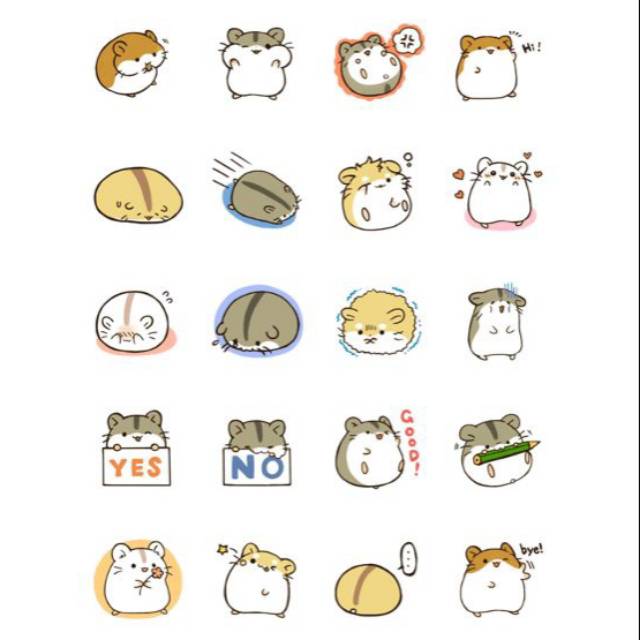 sticker hamster lucu // sticker dekorasi scrapbook bujo hp DIY