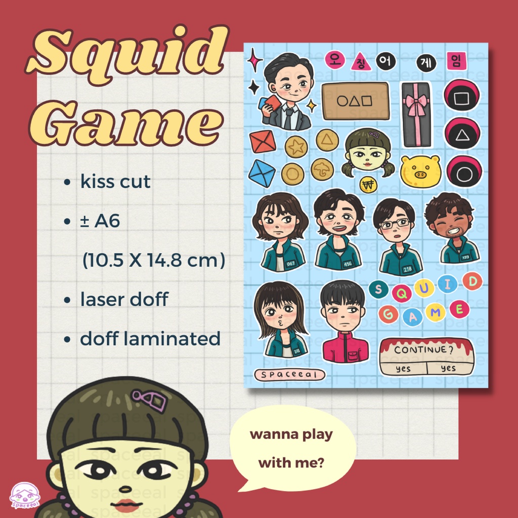 

Squid Game Sticker Sheet A6 Kisscut - spaceeal