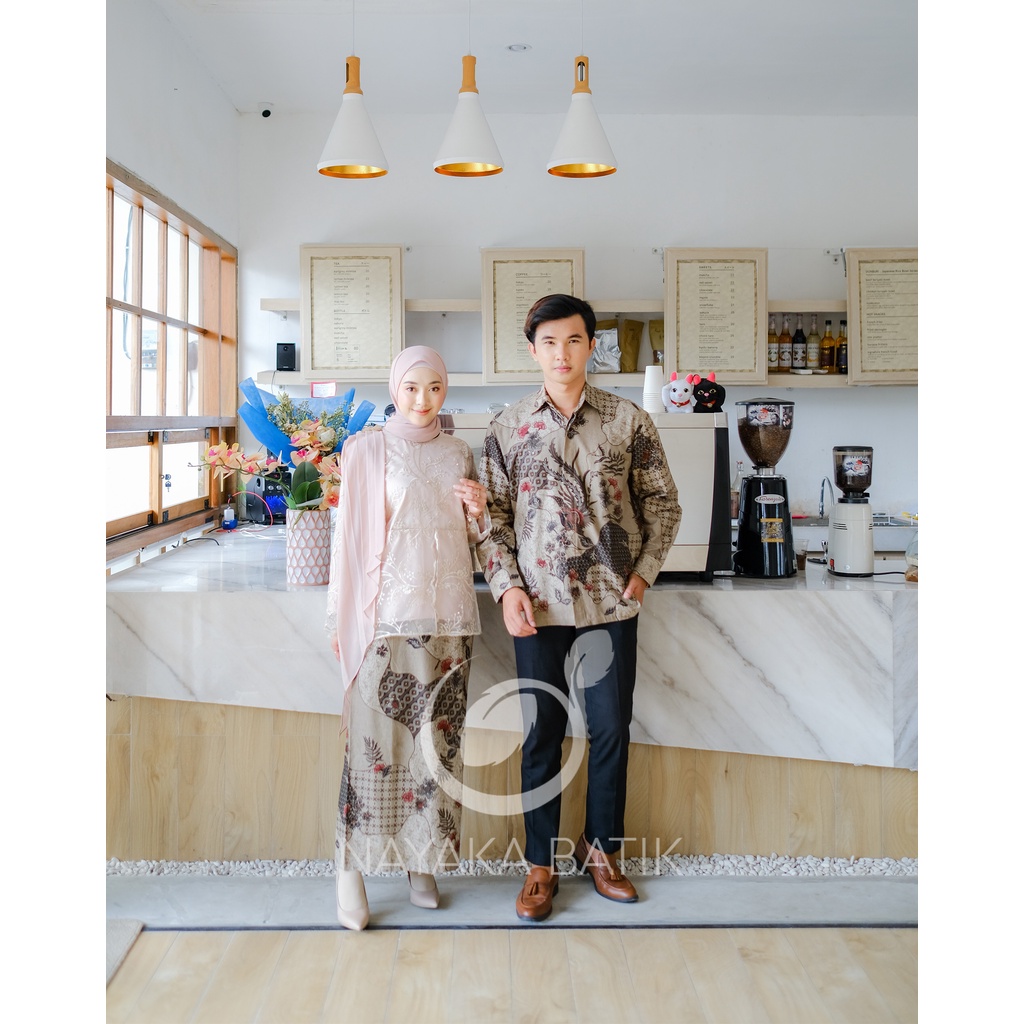 NEW ARRIVAL ORI NYK - SET KEBAYA COUPLE MAHARANI PREMIUM - BATIK COUPLE LAMARAN TUNANGAN WISUDA - COUPLE BATIK KEKINIAN - SET KEBAYA BROKAT TILE