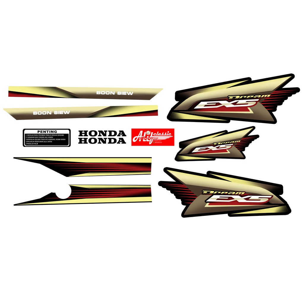 stiker prima stiker astrea star stiker Honda EX5 DREAM build up striping honda DREAM EX5 Malaysia