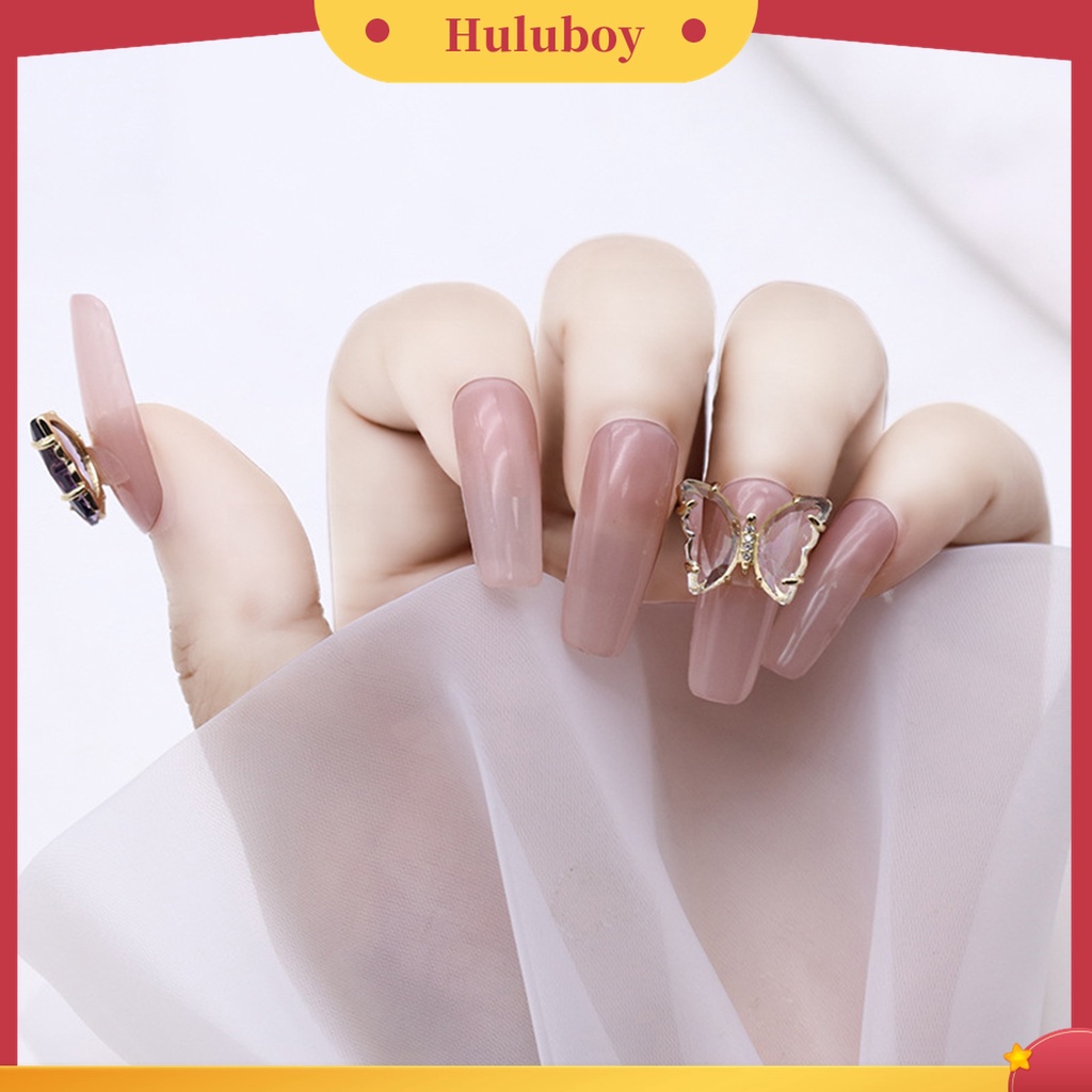 Huluboy Huluboy♡ Butterfly Ornamen Kuku 3D Bentuk Kupu-Kupu Warna-Warni Bahan Zircon Untuk Wanita