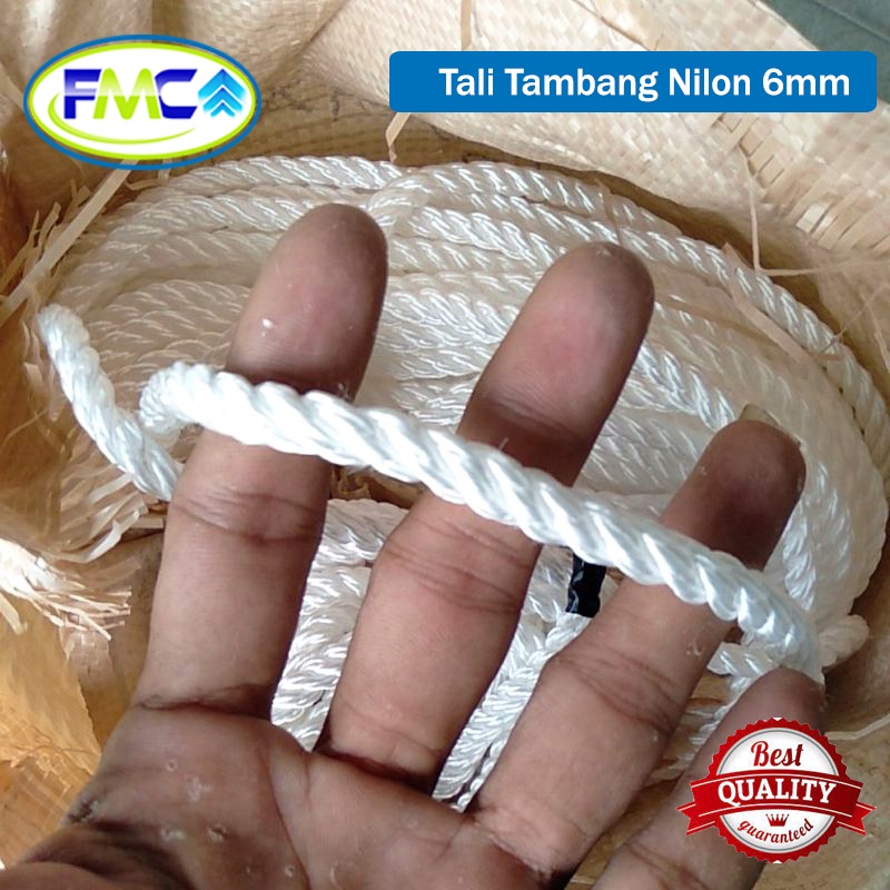 Tali Tambang Kecil Nilon Nylon Rope 6mm 7mm 8mm Pengikat Barang Putih Halus Qualitas Eksport Ikat Mobil Pick Up Dekorasi Gantungan Aksesoris