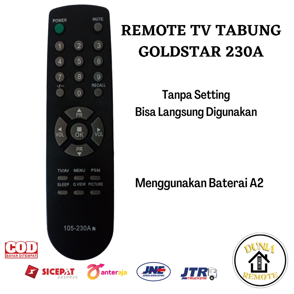 Remot Remote TV LG Tabung Goldstar 230A tanpa setting