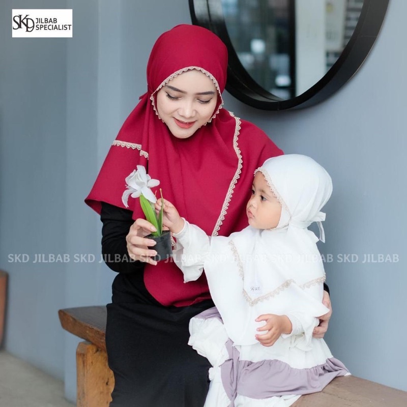 SKD | Khimar DUMBO QUEEN RENDA (Dewasa / Kids)