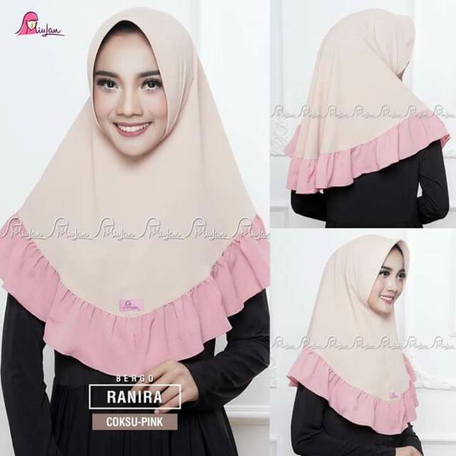 Bergo Instan Ranira Miulan Jilbab langsung pakai bahan bubbe creppe Hijab simple polos terbaru