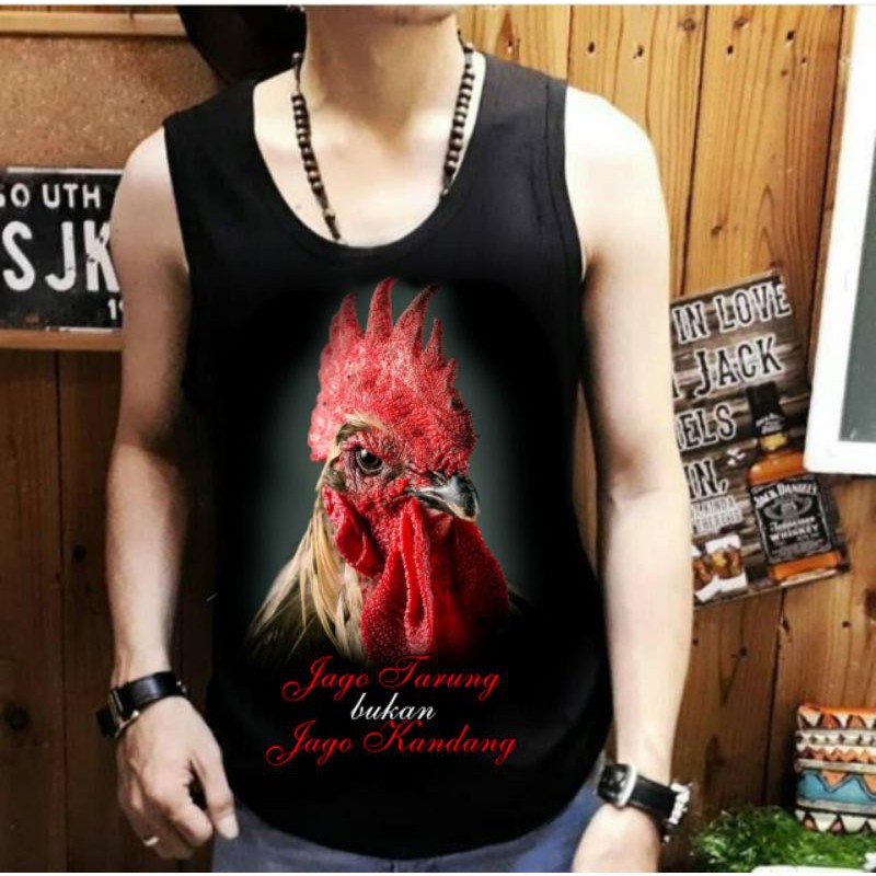 Singlet Pria Tanpa Lengan / Ayam Jago / UK M-L-XL / Shalch Trendy