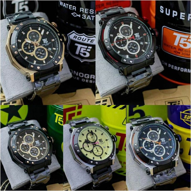 JAM TANGAN T5 H3631 STEINLEES STEEL CHOROAKTIF LENGKAP BOX KALENG
