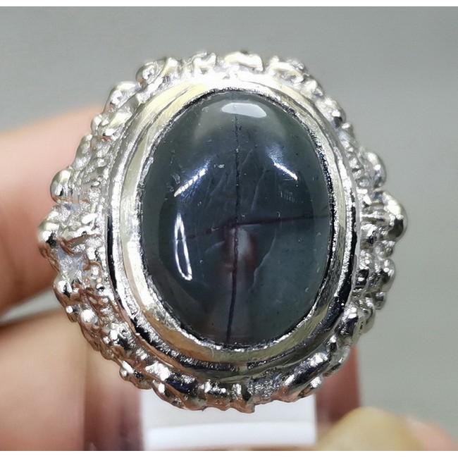 Batu Akik Tapak Jalak Hitam Natural