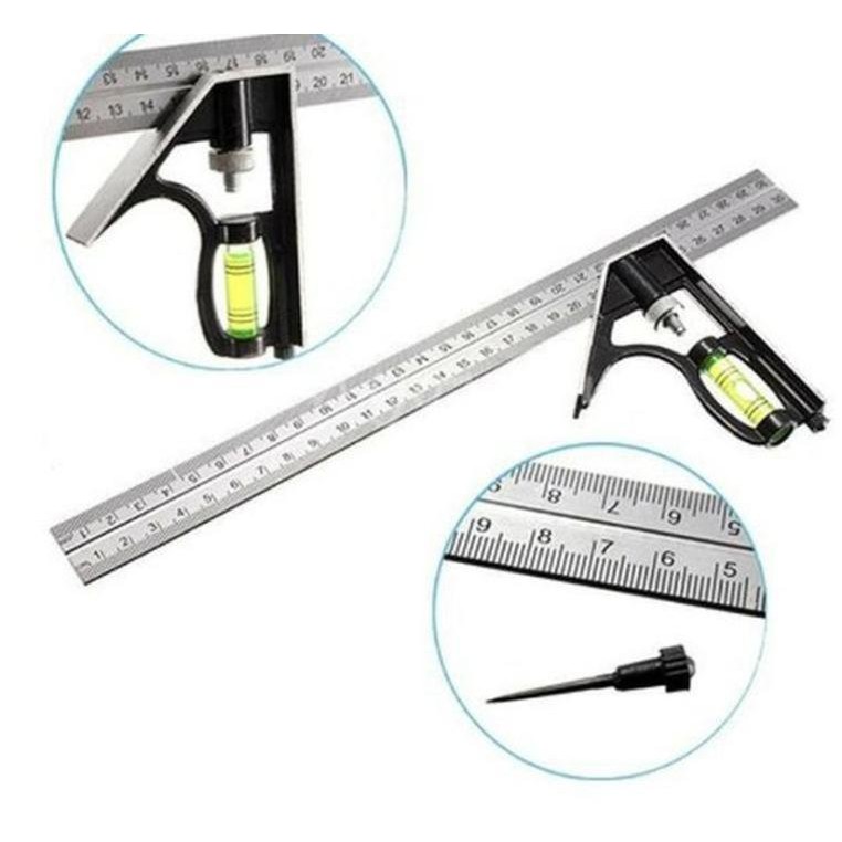

Promo Taffware Mistar Penggaris Siku Tukang Multifungsi - ZEAST - Black Original