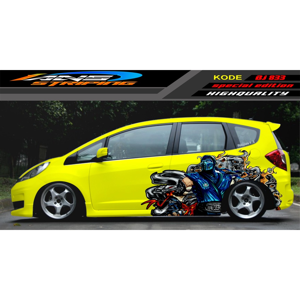 STIKER TERBARU MOBIL HONDA JAZZ, SIGRA, YARIS, SWIFT / DECAL MOBIL / DECAL STICKER MOBIL ANIMASI