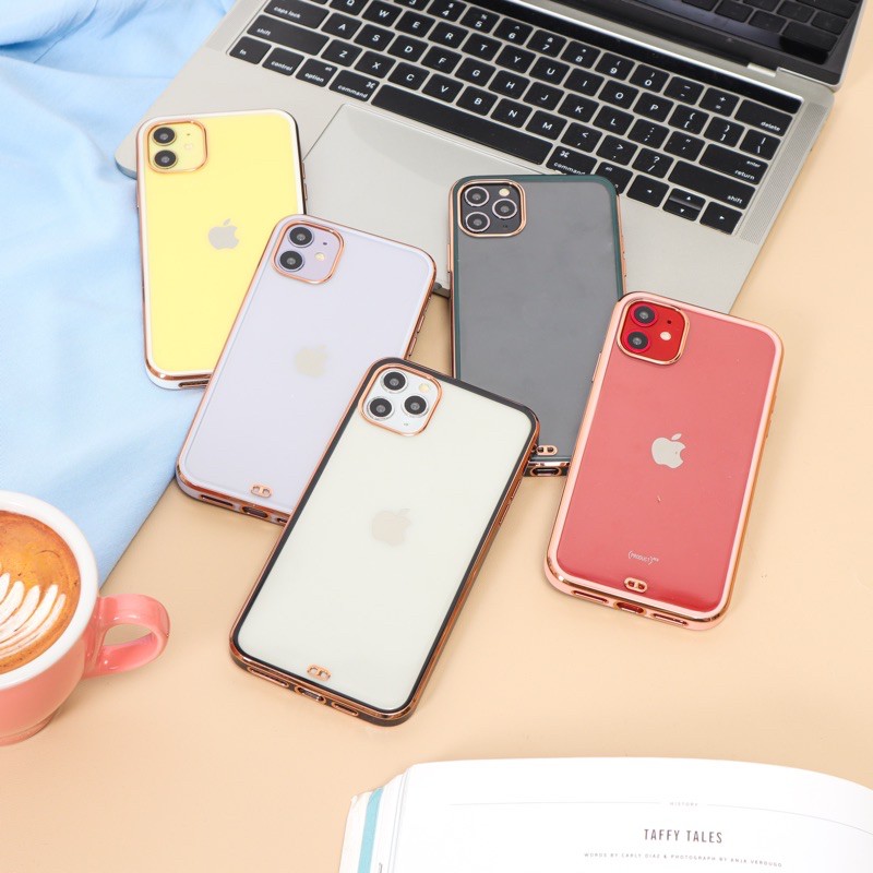 Smooth Bumper List Gold Soft Case (1) for iPhone 6 7 8 PLUS X XS XR 11 12 MINI PRO MAX