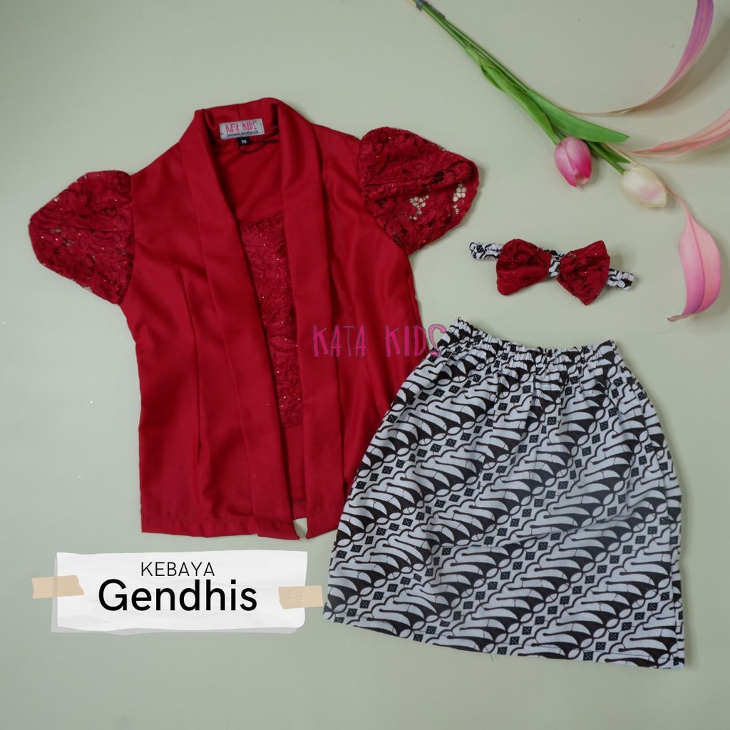 Kebaya Anak Perempuan/ Kebaya Anak Modern / Set Kebaya Anak Gendhis Pendek Rok Putih