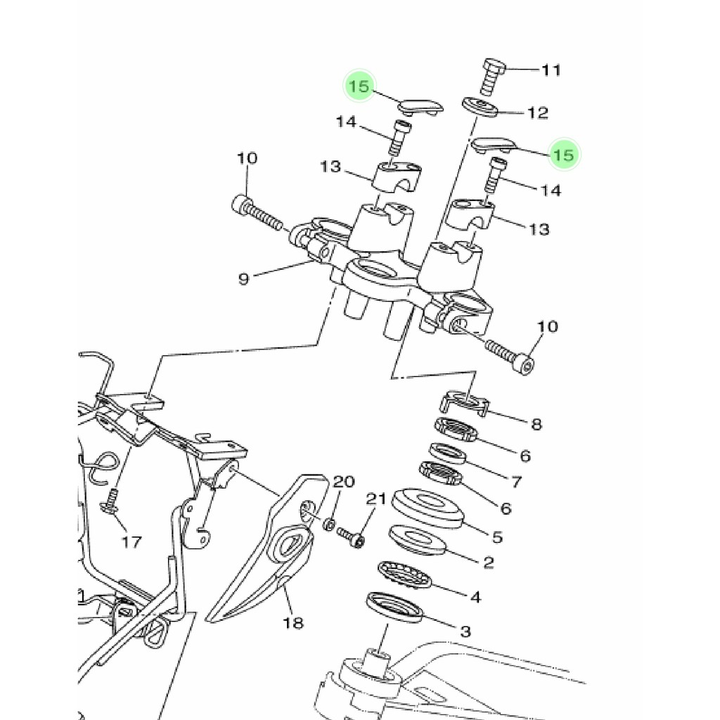 CAP BOLT KARET TUTUP BAUT RAISER JEPITAN KLEMAN STANG RXKING RX KING SCORPIO VIXION LAMA NVL NVA ORIGINAL YGP  3KA-F3469-00