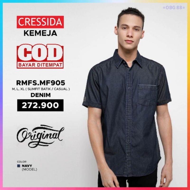 Kemeja pria lengan pendek Cressida original Kemeja cresida Kemeja cressida pria RMFS.MF905