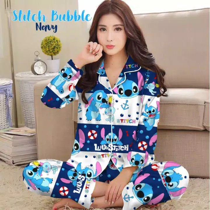 BJ-Piyama PP Wanita Dewasa Murah motif Karakter - Baju tidur lengan Panjang-2